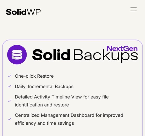 iThemes Solid Backups(BackupBuddy)