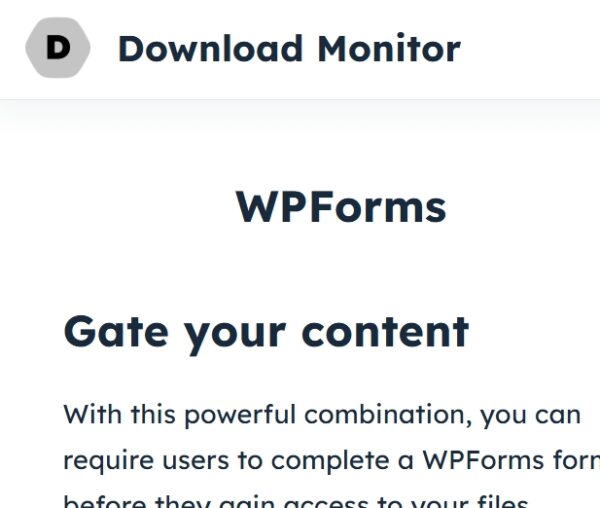 Download Monitor WPForms Lock