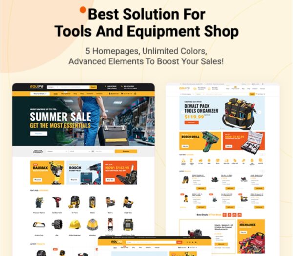 Equipo - Parts And Tools WordPress WooCommerce Theme