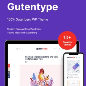 Gutentype 100% Gutenberg Blog Theme + Elementor