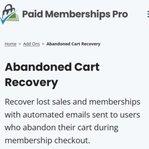Paid Memberships Pro Abandoned Cart Recovery