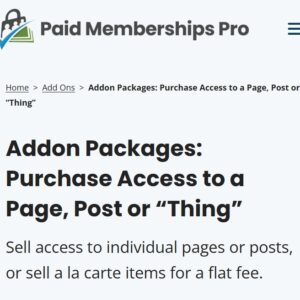 Paid Memberships Pro Addon Packages