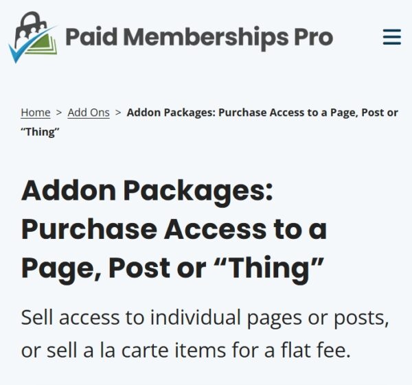 Paid Memberships Pro Addon Packages